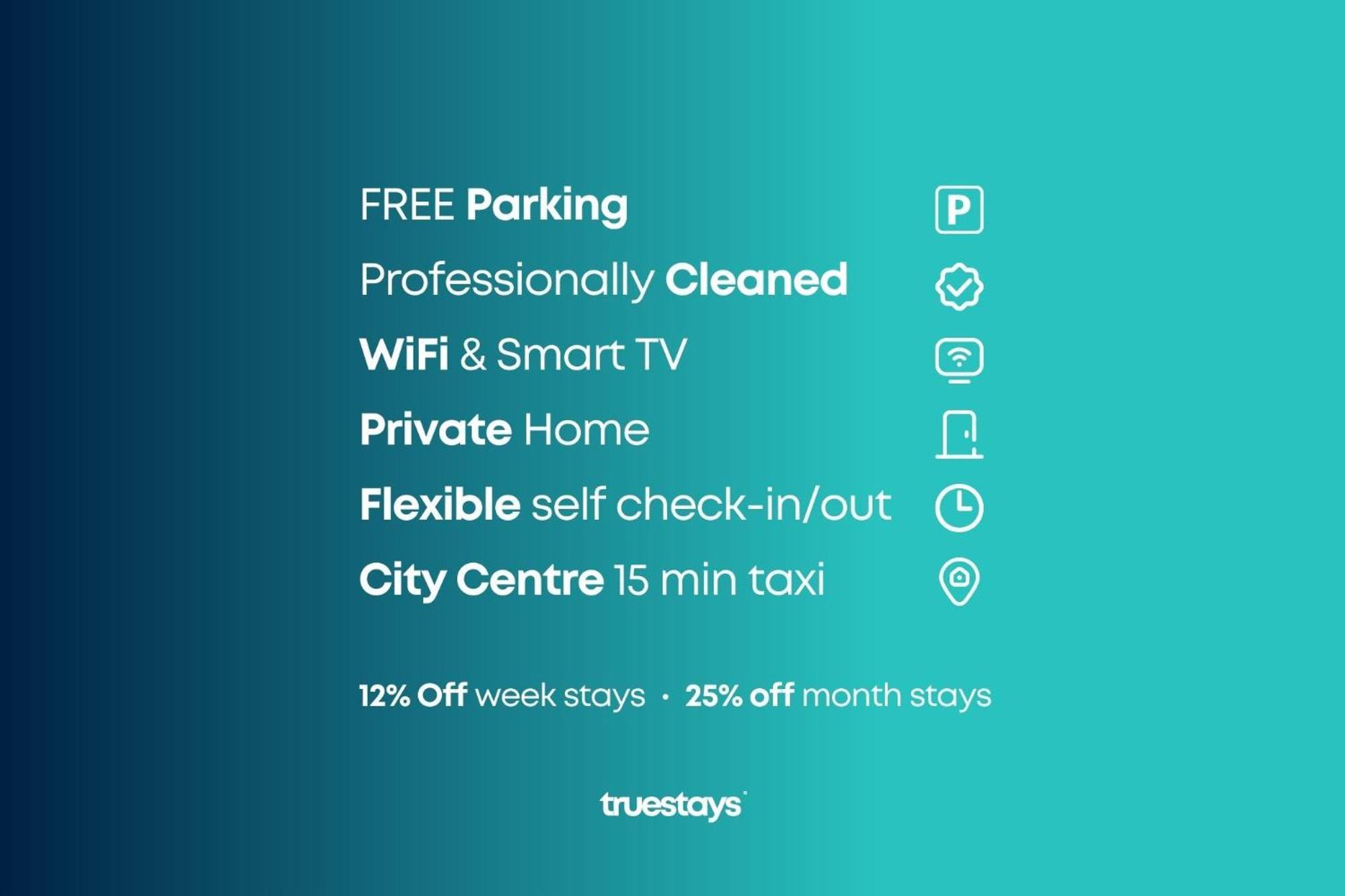 New 5 Sarah House By Truestays - 2 Bedroom - Free Parking Manchester