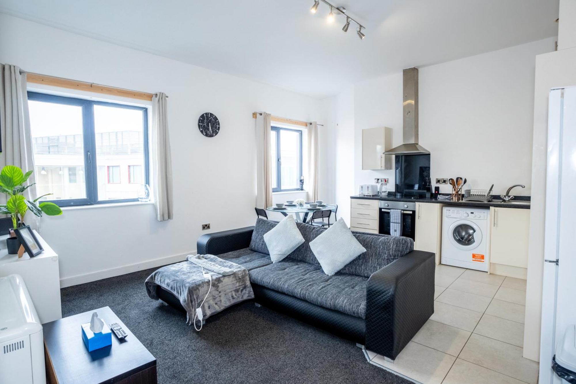 Appartement Quay House - Salford - 2bdr Sleeps 7, Spacious & Quiet - Free Parking - Close To Centre, United & The Lowry *