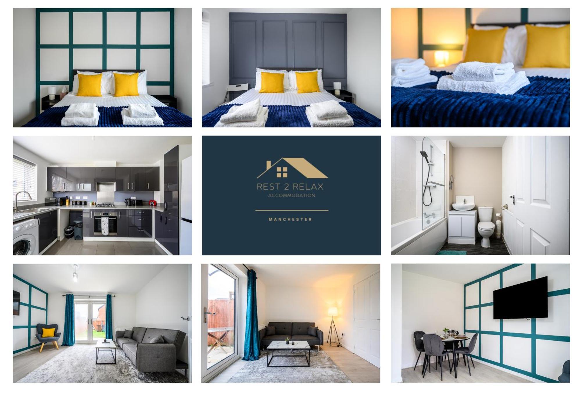 Sleeps 5, Centre 2 Miles, Manchester, Free Fast Wi-fi, Free Parking, Netflix 50-inch Tv, Self-check In - Contractors! Holiday home *