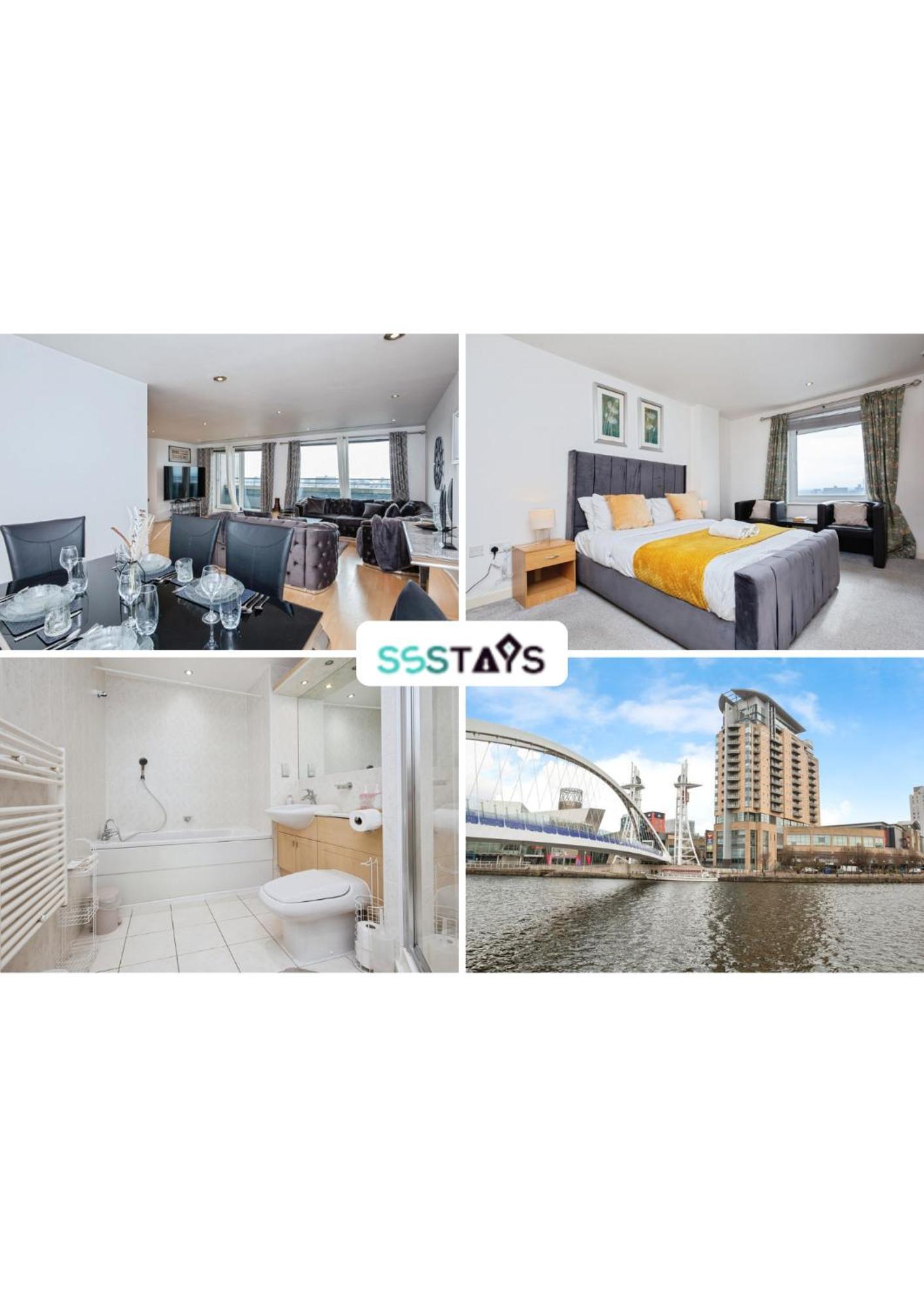 Spacious Stylish 2 Bedroom With River And Views Across United Football Club, Media Salford Quays With Free Parking * Manchester