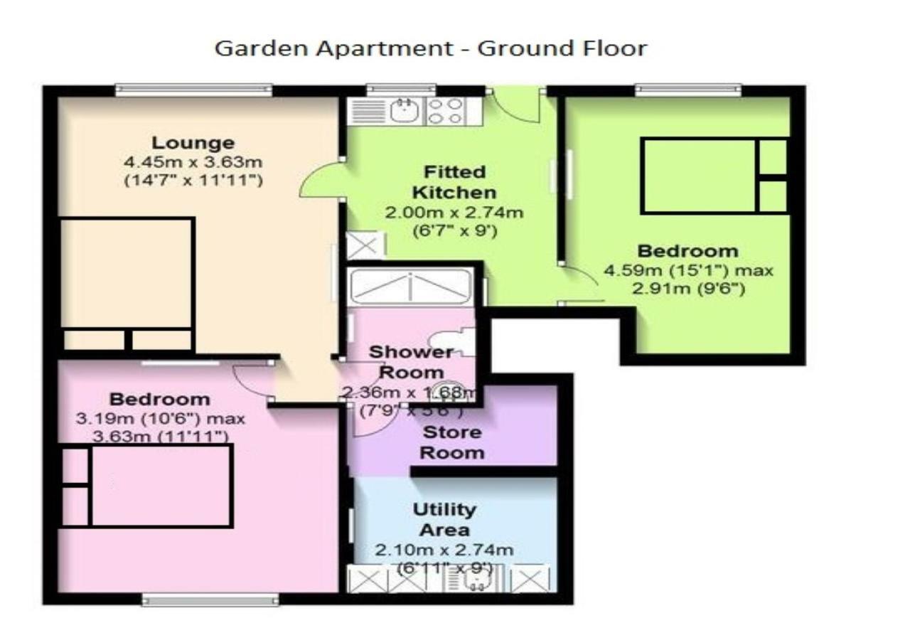 Apartment The Garden Apartment, Near Airport & *