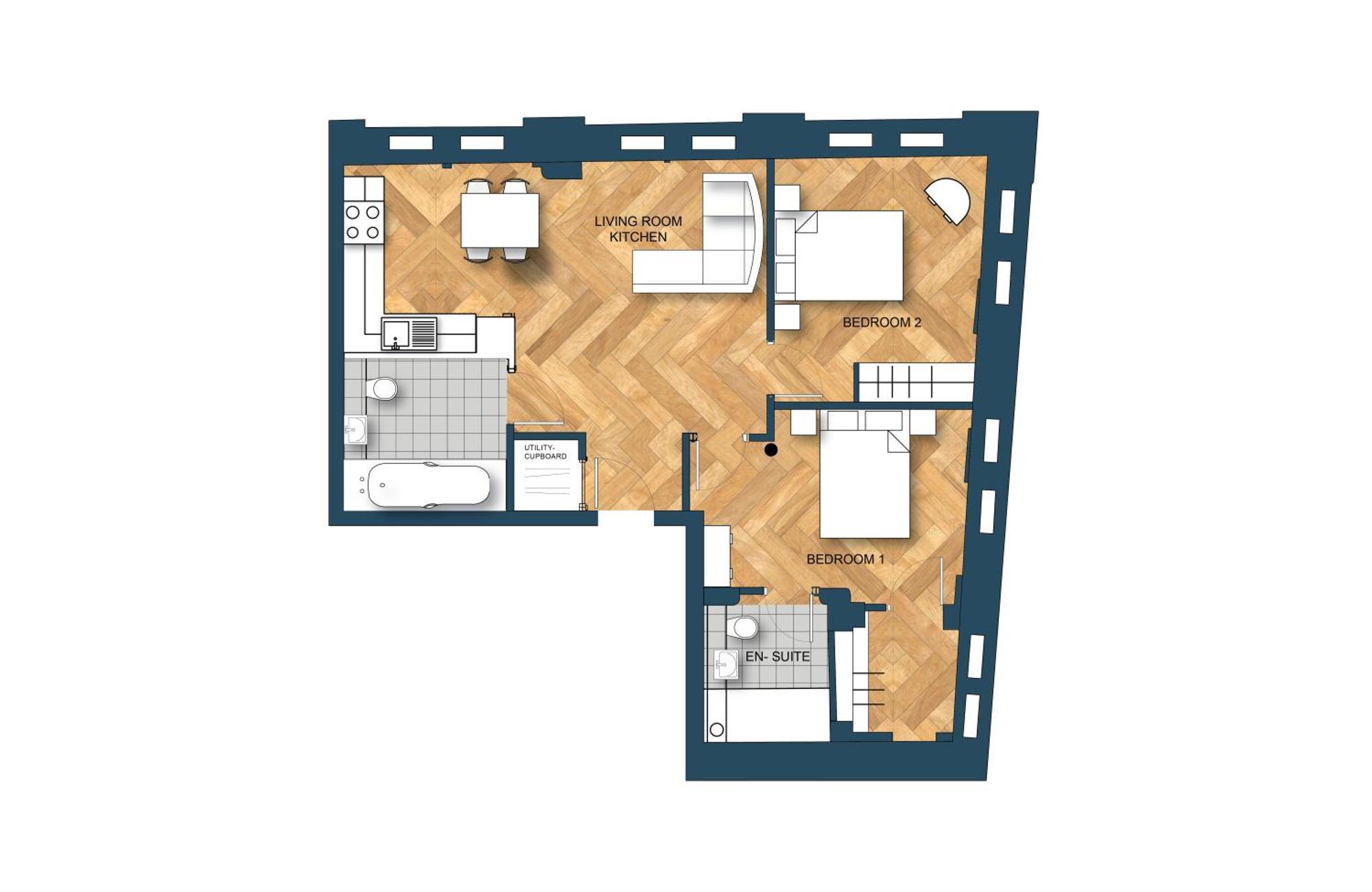 Appartement Superb 2bd In China Town