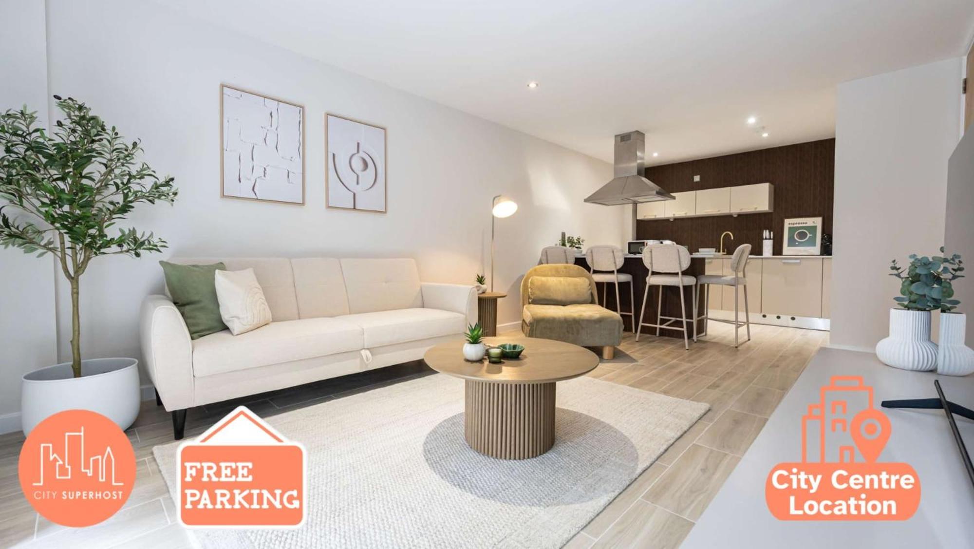 2 Bed Flat Free Parking By Superhost Apartment *